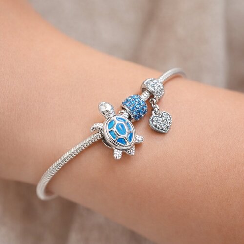 Colgante Charm Tortuga Ópalo Azul