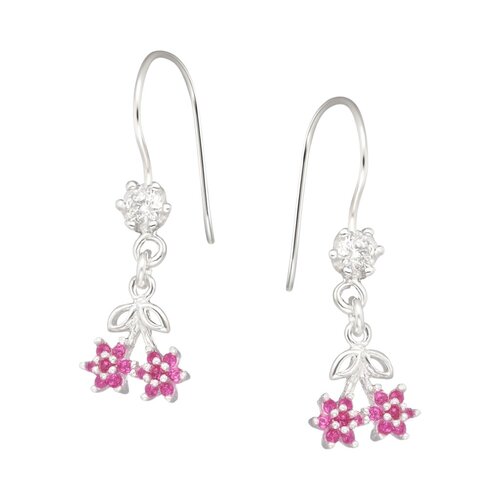 Aro Cereza Flores Circones Rubí