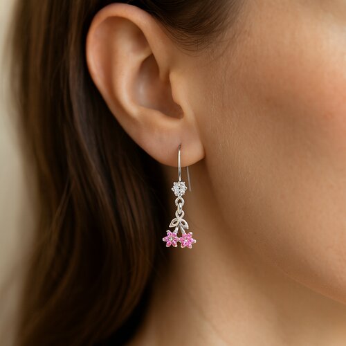 Aro Cereza Flores Circones Rubí