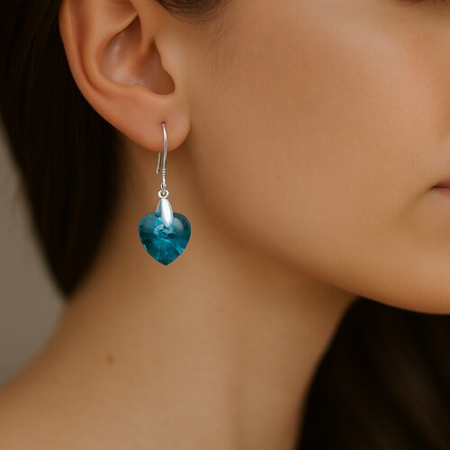 Aro Corazón Hecho con Cristal Swarovski® Turquesa