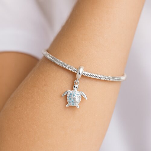 Colgante Charm Tortugas Circones Agua Marina