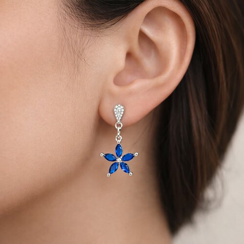 Aro Flor Circones Zafiro