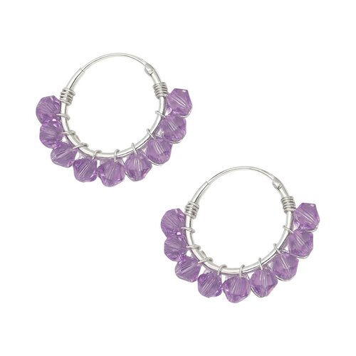 Argolla Cristales Hecho con Swarovski® Violeta 16 mm