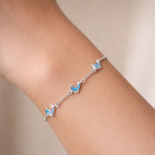 Pulsera Delfines Esmaltados 16 cm