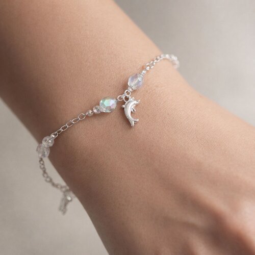 Pulsera Delfín Cristales Hecho con Swarovski® Tornasol