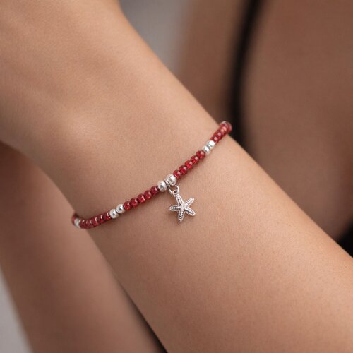 Pulsera Cristales Rojos Estrella de Mar