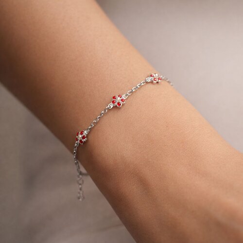 Pulsera Flores Esmaltadas 17 cm