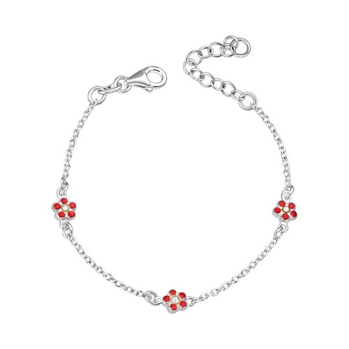 Pulsera Flores Esmaltadas 17 cm