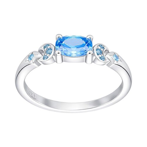 Anillo Media Luna Circones Agua Marina