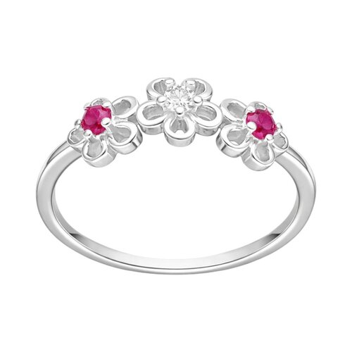 Anillo Flores Circones Rubí