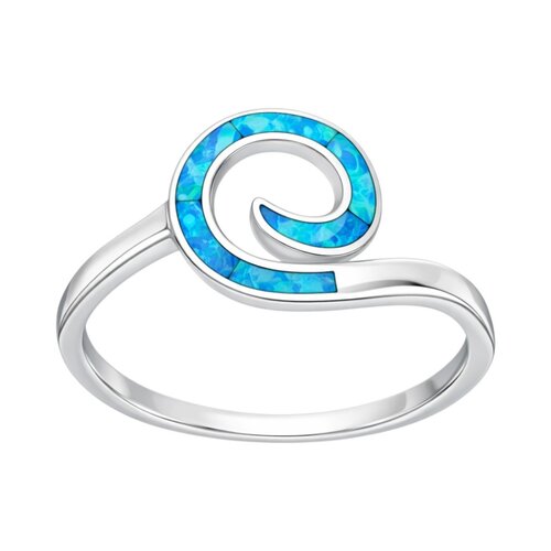 Anillo Olas Ópalo Azul