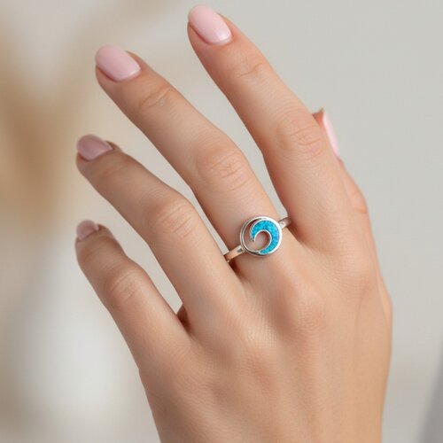 Anillo Ola Ópalo Azul