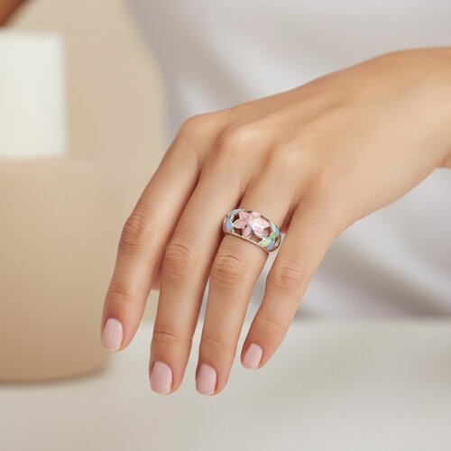 Anillo Flores Nacarado Multicolor