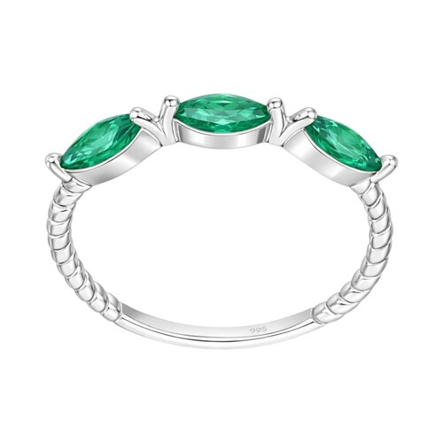 Anillo Cintillo Circones Esmeralda