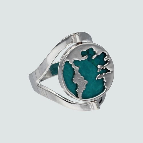 Anillo Reversible Crisocola Mapa