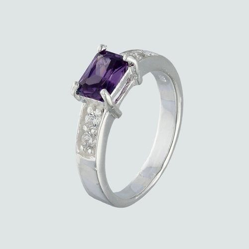 Anillo Circón Amatista Pavé