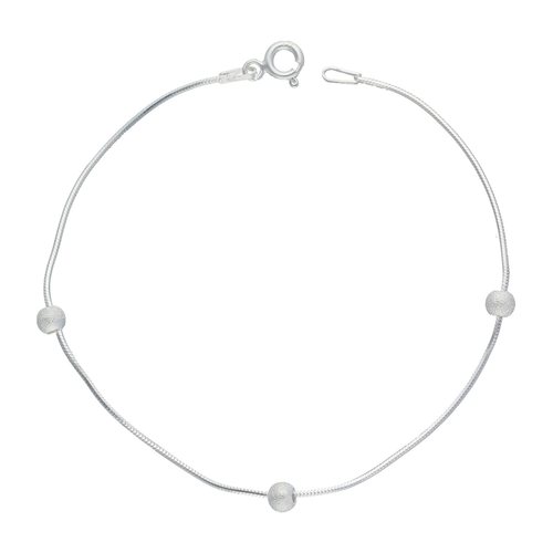 Pulsera Cola de Topo con Esferas Satinadas